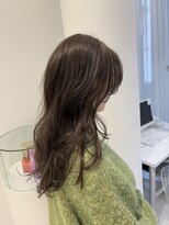 ハイブ 金沢(Hive)&nbsp;オリーブベージュブリーチ無しカラーレイヤーカットロング