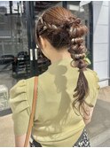 【お呼ばれアレンジ】サイド編み　編みおろしポニー　畑瀬彩華
