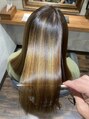 ヘアーメイク ジェルム(HAIR MAKE germe) ハイライトが入っていても僕のオリジナル縮毛矯正でツヤツヤに。