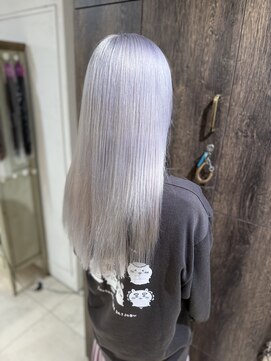 アジールヘア 池袋東口店(agir hair) ブリーチダブルカラーホワイトラベンダーシルバー　池袋