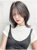 黒髪くびれヘア◎透明感カラー小顔レイヤーカットミディp浦和
