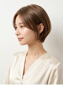 【小顔効果×透明感】横顔美人を叶える、大人の丸みショートボブ