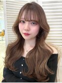 レイヤーカット/顔周りカット/ベージュカラー