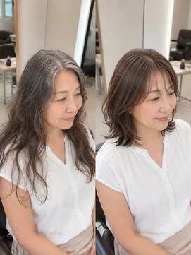 サンタフェ 一宮森本店(Santa'Fe) 白髪ぼかし/脱白髪染め/ミディアムレイヤー/レイヤーカット/3