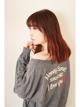 リブ(Live) コーラルピンクのネイティブなストレートヘア３【Live/久米川】