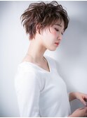 大人かわいいくせ毛風小顔マニッシュショートw上尾20代30代40代