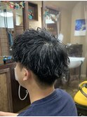 MEN’S HAIRハイライトマッシュパーマ〈理容室〉東浦和メンズ