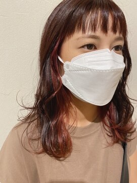 リサヘアーデザイン(RISA HAIR DESIGN) インナーカラー×ピーチ