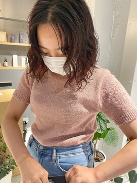 コフィー バイ メルト 吉祥寺(cofy by melt) 【三ツ井純】小顔ゆるふわボブパーマチョコレートブラウンカラー