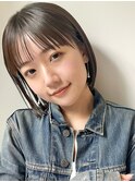miniボブ#切りっぱなしボブ#美髪#ピンクブラウン