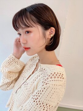 ポーチバイハニー オモテサンドウ(PORCH by HONEY omotesando) 大人可愛い20代30代40代小顔耳かけボブ×ラテベージュ