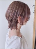 【morio原宿】マッシュウルフショート　ベージュカラー　外ハネ