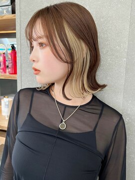 ロンドワン 三宮元町(Lond one) ショート×インナーカラー/イヤリングカラーブリーチ/ハイトーン