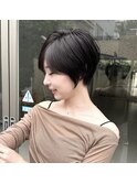 20代30代40代/アッシュブラック/黒髪/くびれショート/表参道