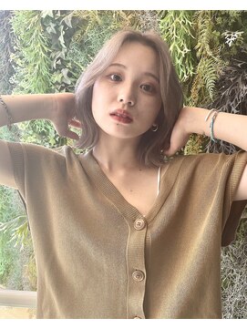 アリエッタ ギンザツー(ARIETTA GINZA2) ミルクティーベージュ×韓国ボブ/ブリーチ/ダブルカラー