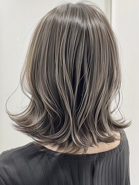 ネックス 表参道本店(nex) デザインカラーレイヤーカットウェットヘアオリーブベージュ白髪