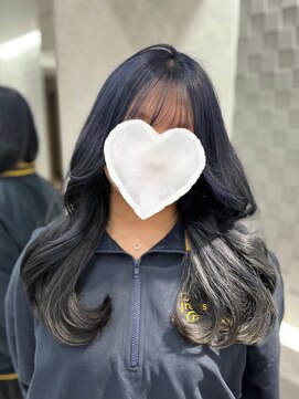 ジーナ 名駅(XENA.) 《Rena》ネイビーブルー/寒色/韓国ヘア