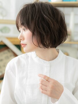 カバーヘア ブリス 上尾西口店(COVER HAIR bliss) シースルーバング小顔くせ毛風マッシュボブh4上尾20代30代40代