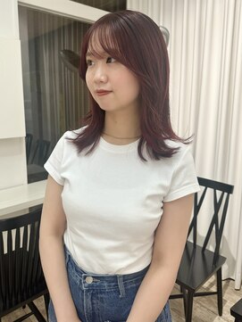 ビーハイブ 仙台駅前店(Behive) チェリーレッド/ブリーチなし/ミディアムセミロング/20代