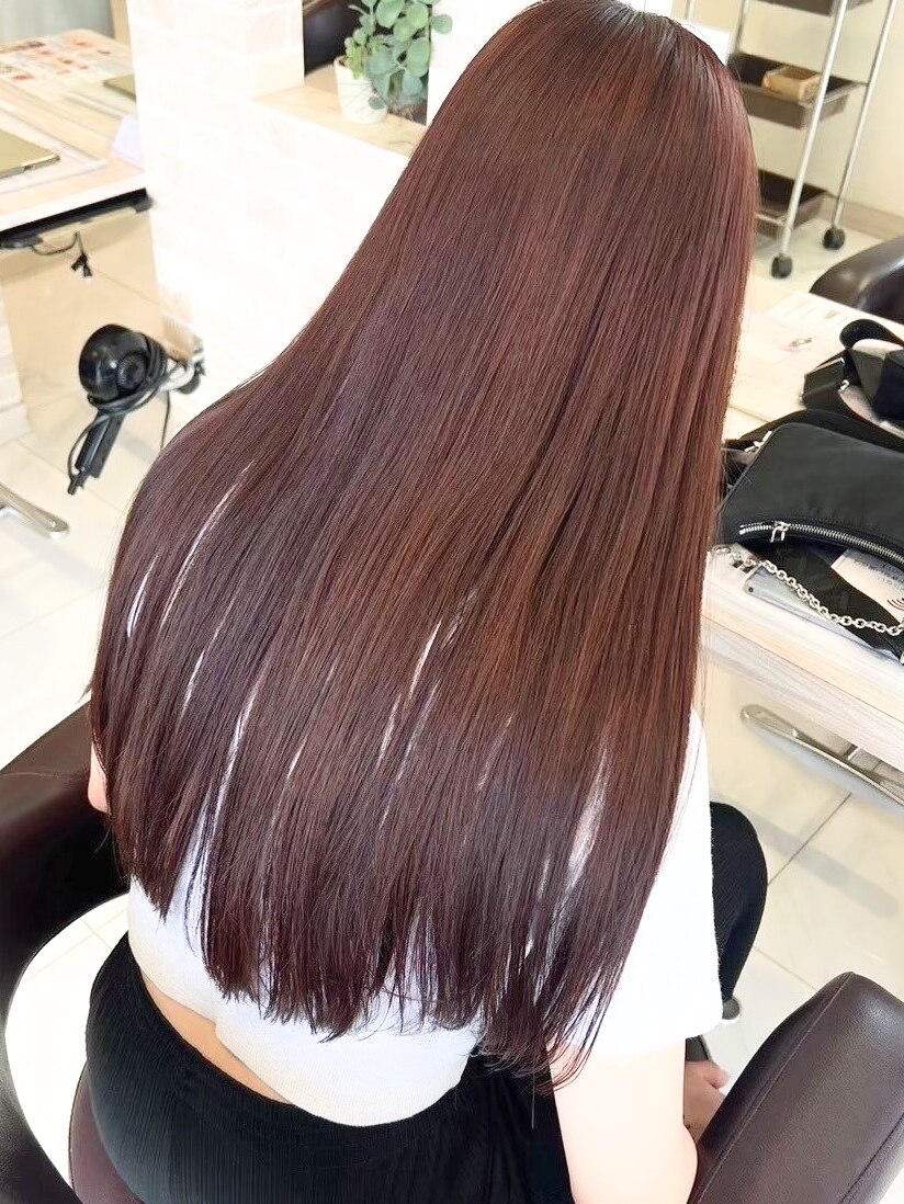 【女性のみ】カット+フルカラー+クイックトリートメント\9500 #韓国#レイヤー