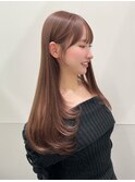 マロンベージュブリーチなし髪質改善