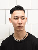 メリケンバーバーショップ コウベ(MERICAN BARBERSHOP KOBE) 七三オールバックツイストパーマかき上げヘアコンマヘアe3