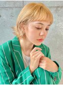 【デザインカラー】顔周りレイヤー外ハネボブ×ハイトーン◎