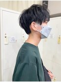 ハンサムショート マッシュショート ブルーブラック 奈良 王寺