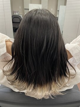 ジエクトカナウ 大阪梅田店(The Ect canow) 裾カラーホワイトベージュグラデーションカラーエンドカラー