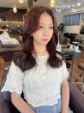 リコバイアフロート(riko by afloat) ピンクラベンダー/ピンクブラウン/顔まわりカット/サイドバング