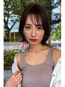 ハバナ 渋谷(HAVANA) 似合わせ大人可愛いグレージュカラー斜めバングショートロング