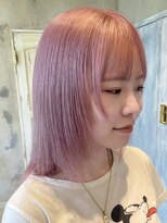 カムジーヘッド(COMEGHEAD)&nbsp;ダブルカラーピンクカラーインナーカラーベージュカラーブリーチ