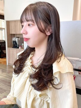 ケーツー あべのキューズモ-ル店(K-two) ロングレイヤーカット*顔周りレイヤー*ブリーチなしカラー*前髪