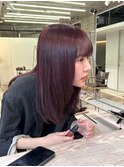 レッドカラー暖色ワインレッドボルドーカラー赤髪カシスカラー