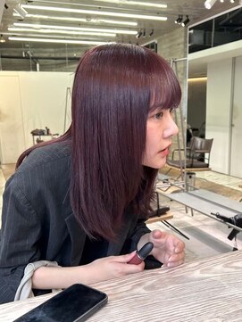 ヲタク(wotaku.) レッドカラー暖色ワインレッドボルドーカラー赤髪カシスカラー