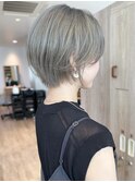 say.こなれミディ前髪イメチェンオリーブベージュショートグレー