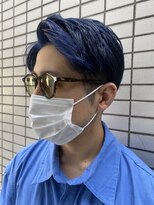 ネイビーブルー　センターパート