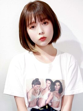 ラフィス ヘアー ミミ 流山おおたかの森店(La fith hair Mimi) 【La fith】 前髪パッツン×ボブ×ポイントインナーカラー