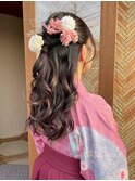 お嬢様ハーフアップ★結婚式 二次会 お呼ばれ ドレス