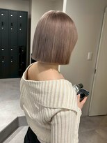 ベレーザ 渋谷(BELEZA) 15499ブリーチ&ダブルカラーオリーブミルクティーベージュボブ