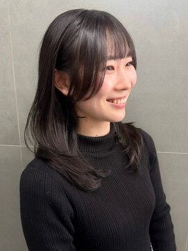 ジエクトカナウ 梅田 【顔周り似合わせカット】姫カットレイヤー/くすみベージュ