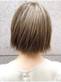 30代40代大人ボブ×ハイライトグレージュ透明感UP