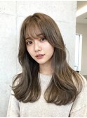 マッシュウルフボブパーマミルクティーベージュシルバーアッシュ