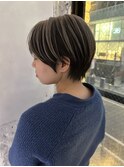 ハイライト小顔ショート