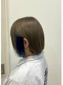 ミルクティーベージュ×ネイビーブルー