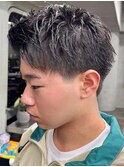刈り上げアップバングスパイキーショートパーマスパイラルパーマ