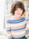 *mod's越谷*ふわくしゅ透け感★アシンメトリールーズショートa