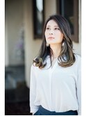 バレイヤージュかきあげロング