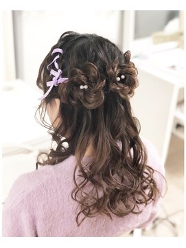 ヘアセット専門店 ナゴミ 池袋店(nagomi) お花ハーフアップ