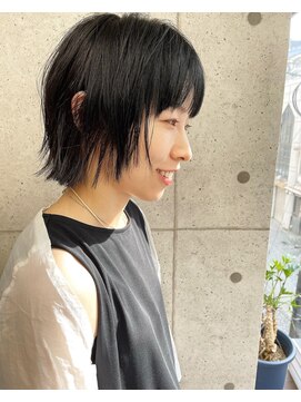 ア セカンド 清藤美容室第弐號(a sekand) 切りっぱなしの前上がりボブスタイル